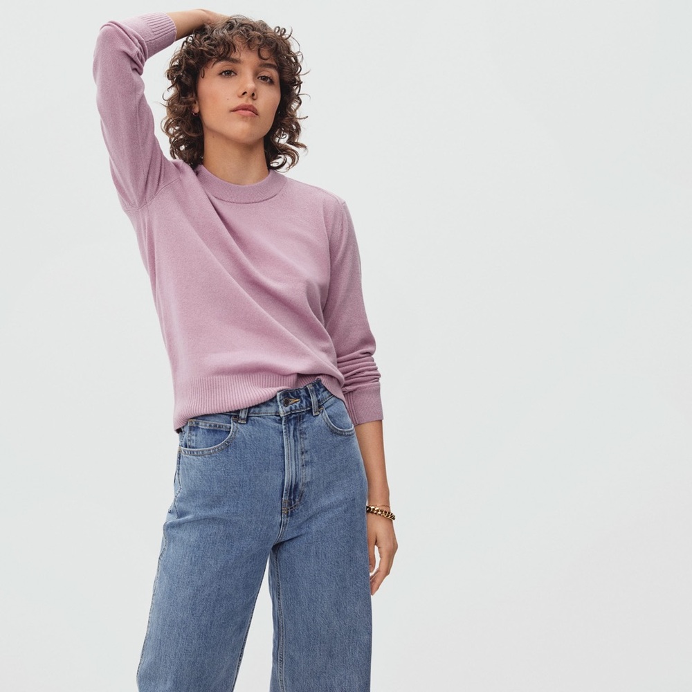 Everlane Cashmere Crewneck Sweater in Lily Size Small